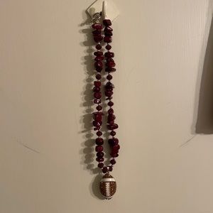 Maroon Football Necklace